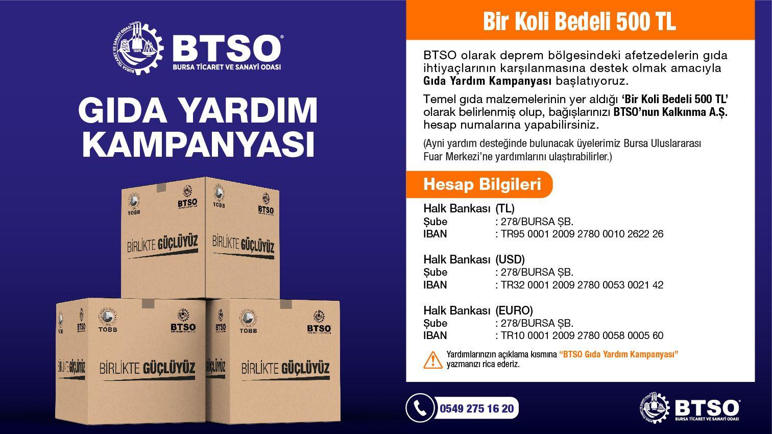 BTSO’dan Gıda Yardım Kampanyası