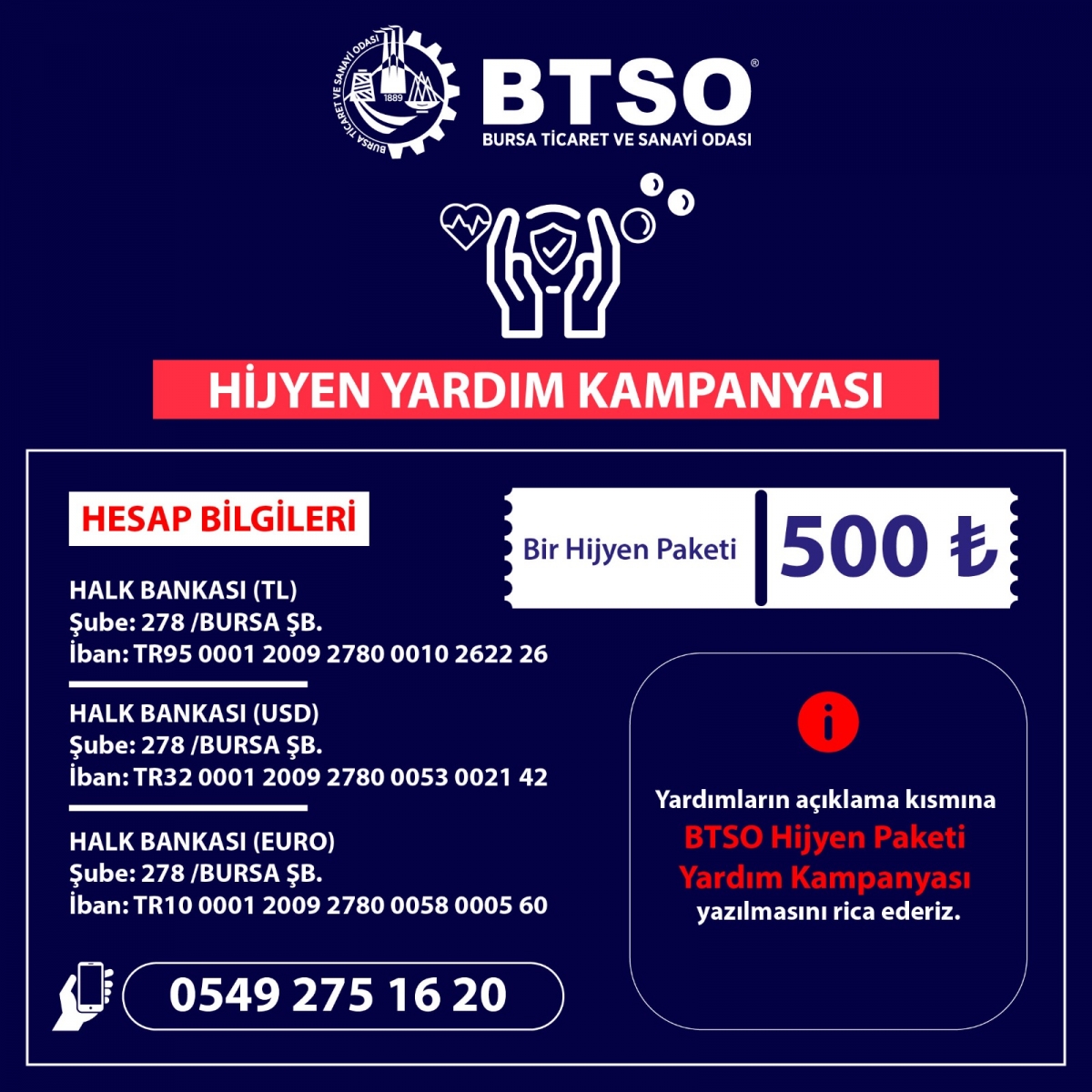 Depremzedeler İçin Hijyen Paketi Kampanyası